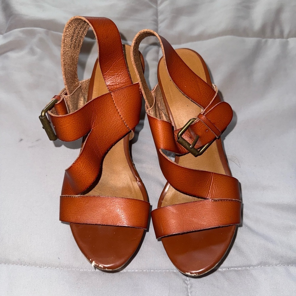 Mossimo Supply Co. Brown Strappy Wedges Size 6